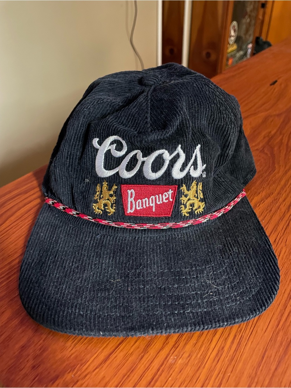 Coors Banquet Black Corduroy Cap with Embroidered Crest